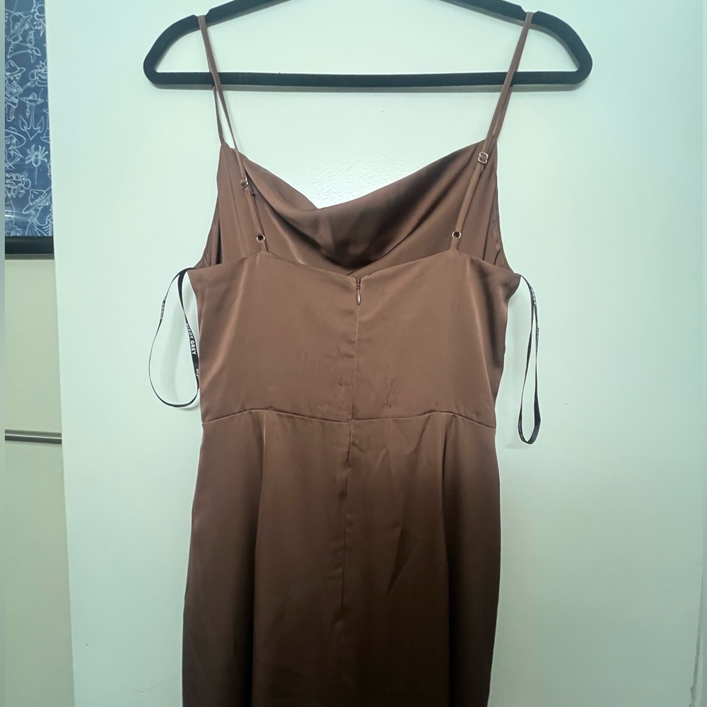Birdy Grey - Lydia Dress - Matte Satin Chocolate Brown - Small - Picture 9 of 15